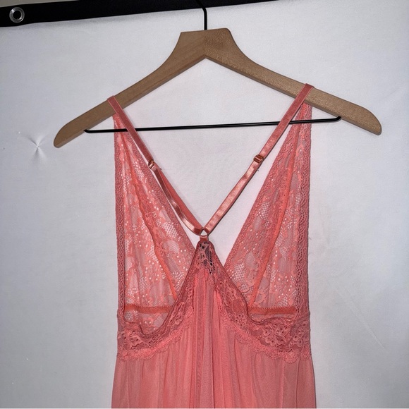 Fairy Princess Babydoll Pink Lace Mesh Halter Chemise Balletcore Dress Lingerie - Picture 8 of 9